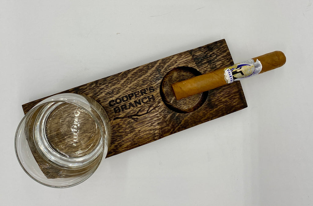 Whiskey Bourbon Barrel Cigar Ashtray, Wood Cigar Holder – Desert